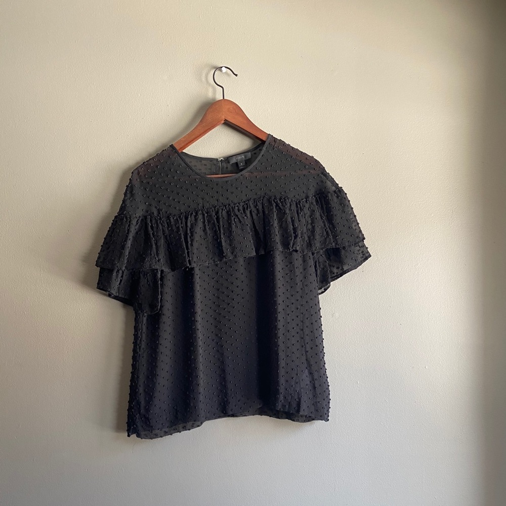 J. Crew Sheer Dotted Top